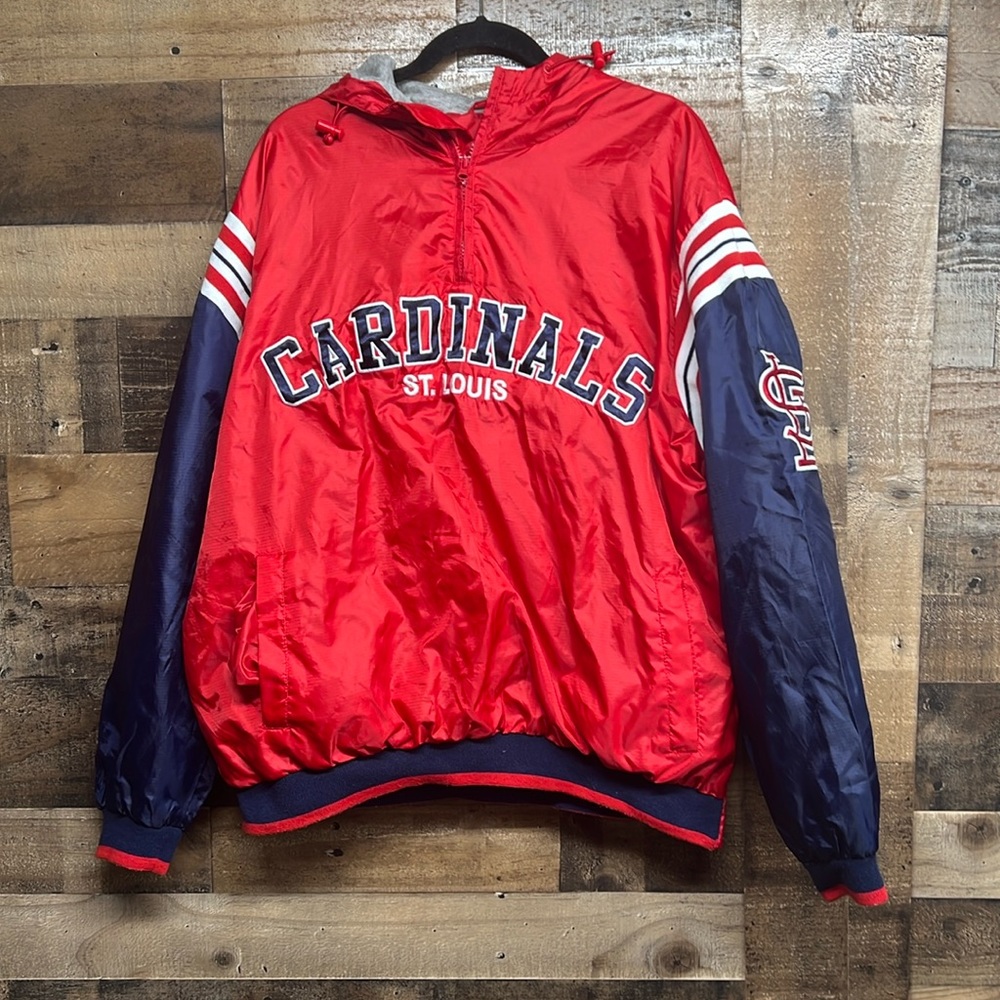 St. Louis Cardinals Genuine Merchandise Quarter Zip Windbreaker Pullover Mens XL